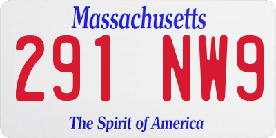 MA license plate 291NW9