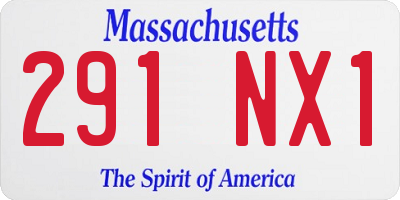 MA license plate 291NX1