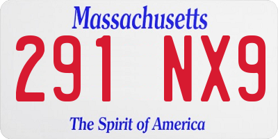 MA license plate 291NX9