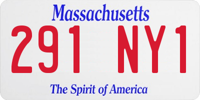 MA license plate 291NY1