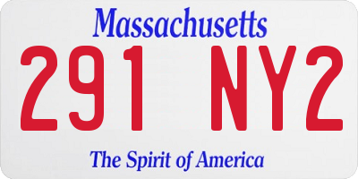 MA license plate 291NY2