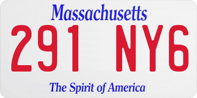 MA license plate 291NY6