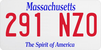 MA license plate 291NZ0
