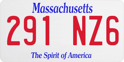 MA license plate 291NZ6