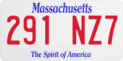 MA license plate 291NZ7