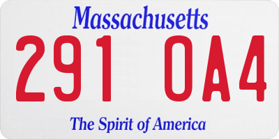 MA license plate 291OA4