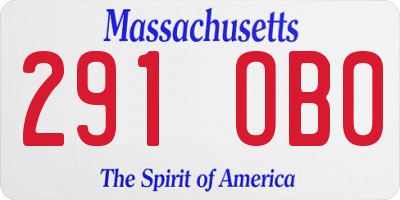 MA license plate 291OB0