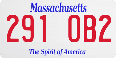 MA license plate 291OB2