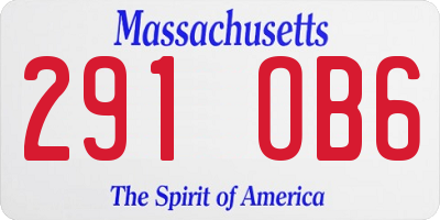 MA license plate 291OB6