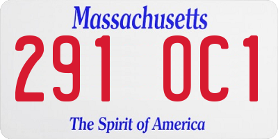 MA license plate 291OC1