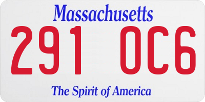 MA license plate 291OC6