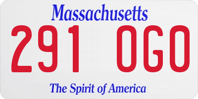 MA license plate 291OG0