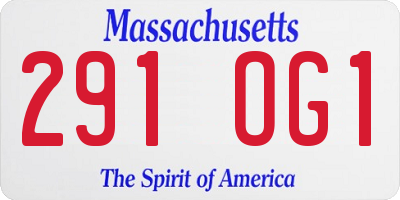 MA license plate 291OG1