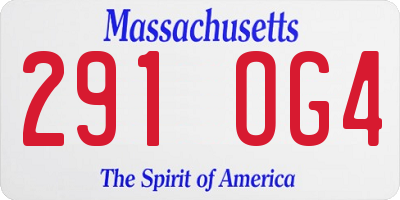 MA license plate 291OG4