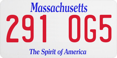 MA license plate 291OG5