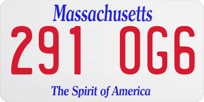 MA license plate 291OG6