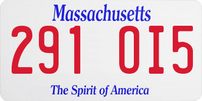 MA license plate 291OI5