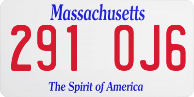 MA license plate 291OJ6