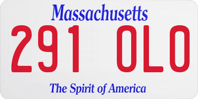 MA license plate 291OL0