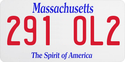 MA license plate 291OL2
