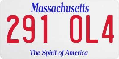 MA license plate 291OL4