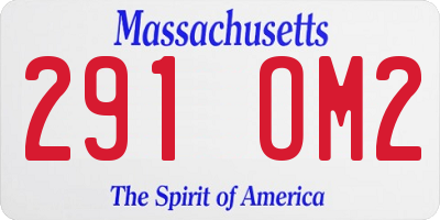MA license plate 291OM2