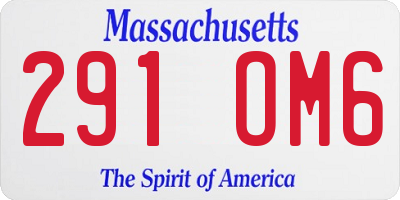 MA license plate 291OM6