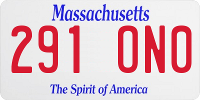 MA license plate 291ON0
