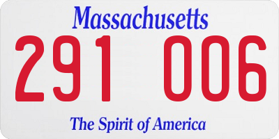 MA license plate 291OO6