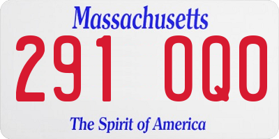 MA license plate 291OQ0