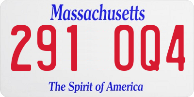 MA license plate 291OQ4