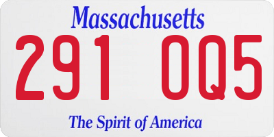 MA license plate 291OQ5