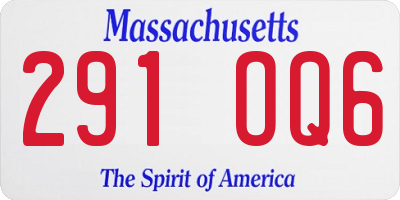 MA license plate 291OQ6