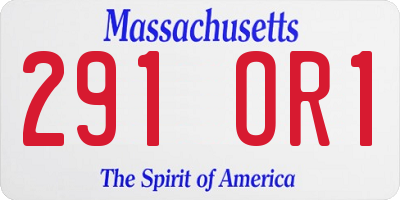 MA license plate 291OR1