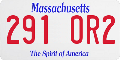 MA license plate 291OR2