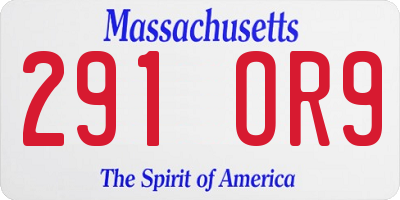 MA license plate 291OR9