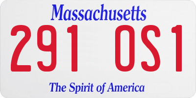 MA license plate 291OS1