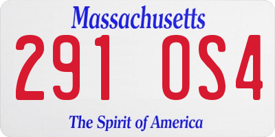 MA license plate 291OS4