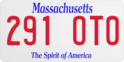 MA license plate 291OT0
