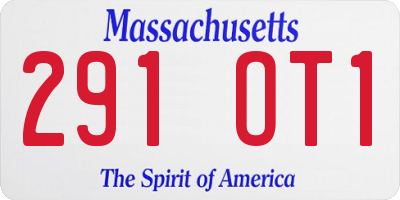 MA license plate 291OT1