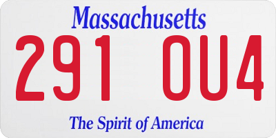 MA license plate 291OU4