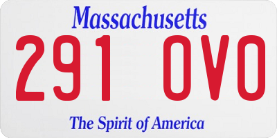 MA license plate 291OV0