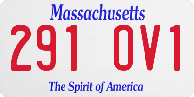 MA license plate 291OV1