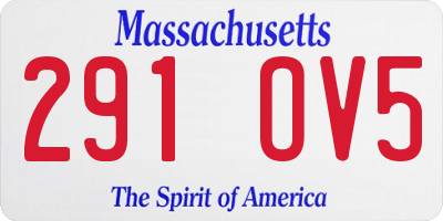 MA license plate 291OV5