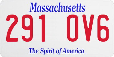 MA license plate 291OV6