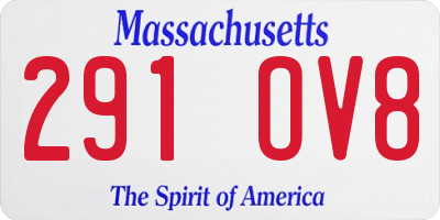 MA license plate 291OV8