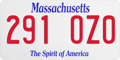 MA license plate 291OZ0
