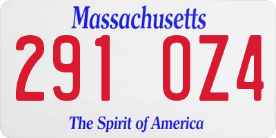 MA license plate 291OZ4