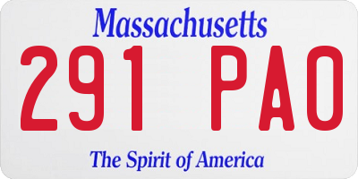 MA license plate 291PA0