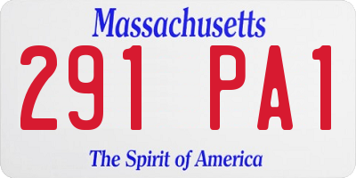 MA license plate 291PA1